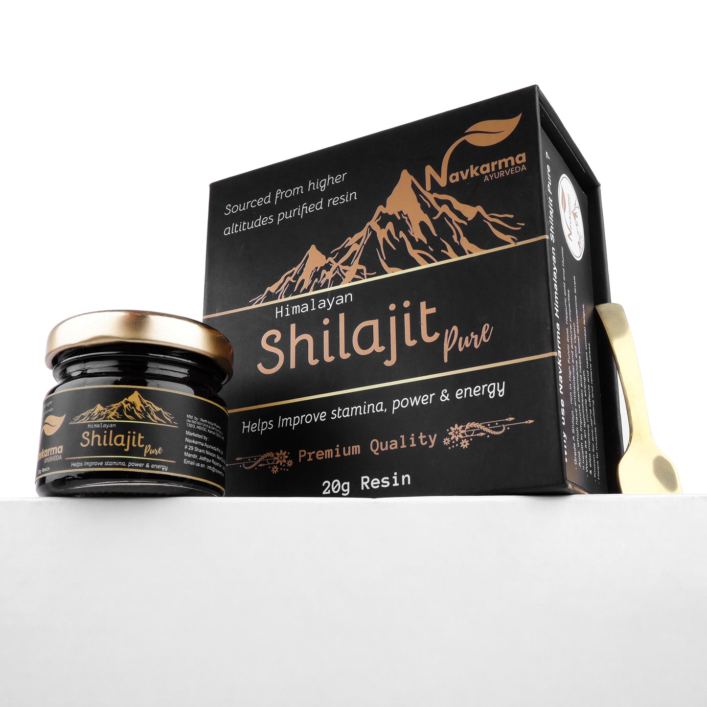 Combo NAVKARMA SHILAJIT PURE RESIN 20G + GOLD CAP 60