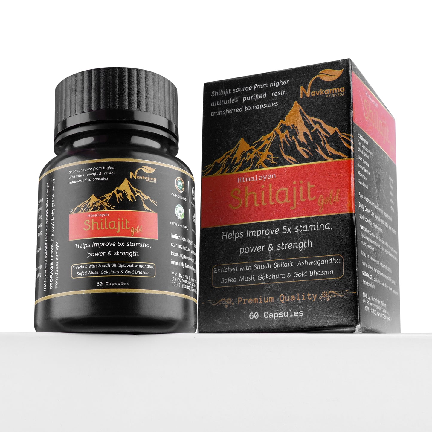 Combo NAVKARMA SHILAJIT GOLD RESIN 20G + GOLD CAP 60