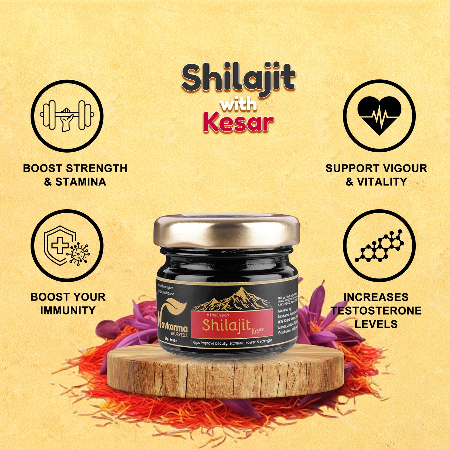 Navkarma Shilajit Kesar + Gold Capsules Combo